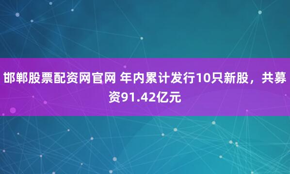 邯郸股票配资网官网 年内累计发行10只新股，共募资91.42亿元