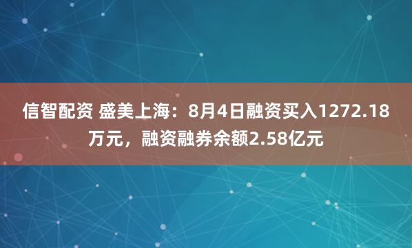 信智配资 盛美上海：8月4日融资买入1272.18万元，融资融券余额2.58亿元
